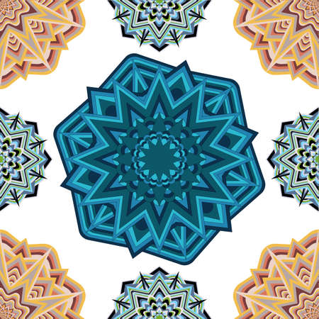 Vector background with round ornament. Seamless Pattern. Endless geometric texture.のイラスト素材