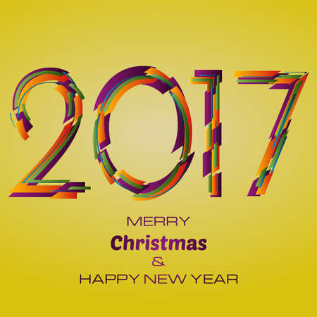 Happy New Year 2017 Background. New Year and Xmas Design Element Template. Vector Illustration.のイラスト素材