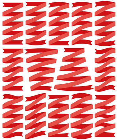Set of beautiful festive blue ribbons, isolated on white background, vector illustration. Ready for Your Text or Design. Set of design elements banners ribbons.のイラスト素材