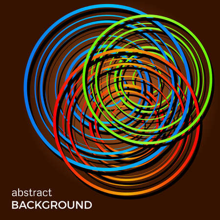 Beautiful light circles on a brown background. Abstract flash light circles. Vector technology background.のイラスト素材
