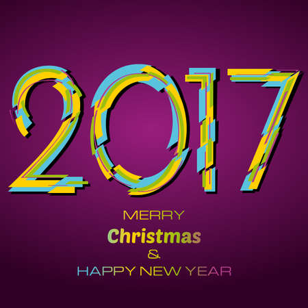 Happy New Year 2017 Background. New Year and Xmas Design Element Template. Vector Illustration.のイラスト素材