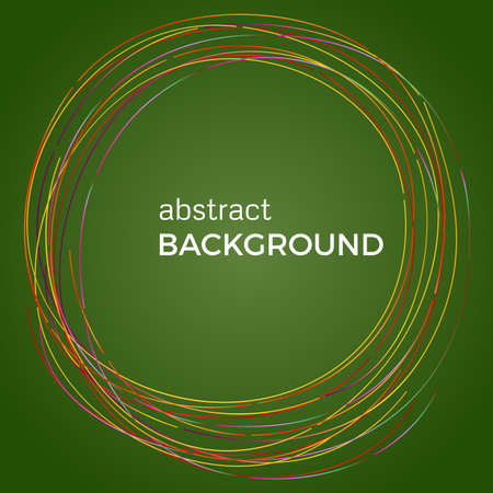 Beautiful light circles on a green background. Abstract flash light circles. Vector technology background.のイラスト素材