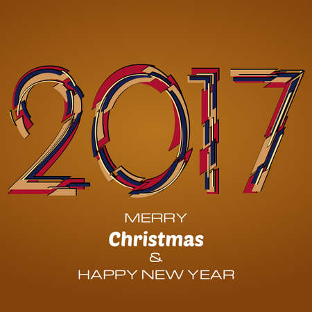 Happy New Year 2017 Background. New Year and Xmas Design Element Template. Vector Illustration.のイラスト素材