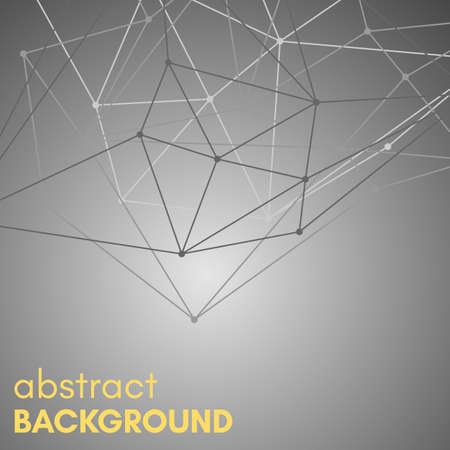 Polygonal background with molecular connection. Molecule and communication background. Geometric gray background.のイラスト素材