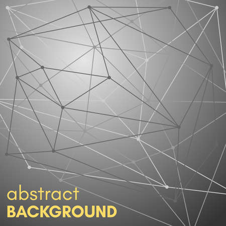 Polygonal background with molecular connection. Molecule and communication background. Geometric gray background.のイラスト素材