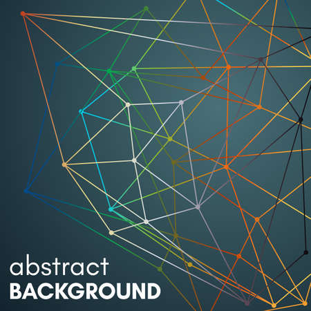 Polygonal background with molecular connection. Molecule and communication background. Geometric background.のイラスト素材
