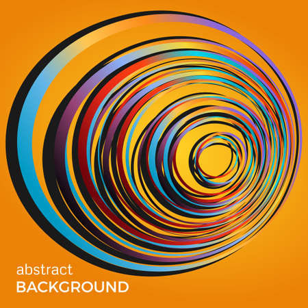 Beautiful light circles on a yellow background. Abstract flash light circles. Vector technology background.のイラスト素材