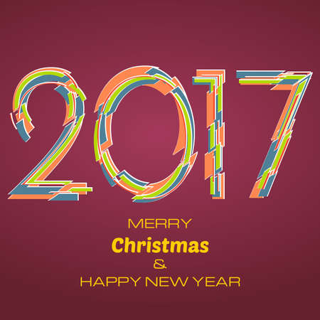 Happy New Year 2017 Background. New Year and Xmas Design Element Template. Vector Illustration.のイラスト素材