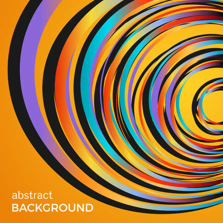 Beautiful light circles on a yellow background. Abstract flash light circles. Vector technology background.のイラスト素材