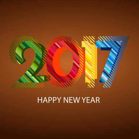 Happy New Year 2017 Background. New Year and Xmas Design Element Template. Vector Illustration.のイラスト素材