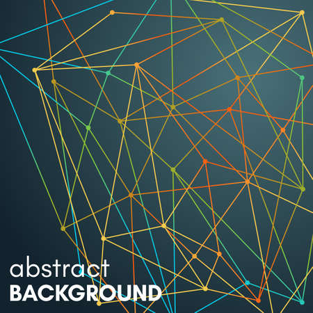 Polygonal background with molecular connection. Molecule and communication background. Geometric background.のイラスト素材