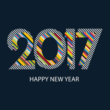 Happy New Year 2017 Background. New Year and Xmas Design Element Template. Vector Illustration.のイラスト素材