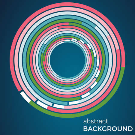 Beautiful light circles on a blue background. Abstract flash light circles. Vector technology background.のイラスト素材