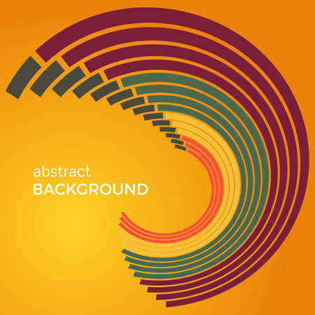 Beautiful light circles on a yellow background. Abstract flash light circles. Vector technology background.のイラスト素材