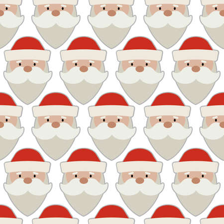 Seamless vector illustration of the faces of Santa Claus.のイラスト素材