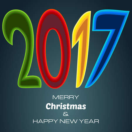 Happy New Year 2017 Background. New Year and Xmas Design Element Template. Vector Illustration.のイラスト素材