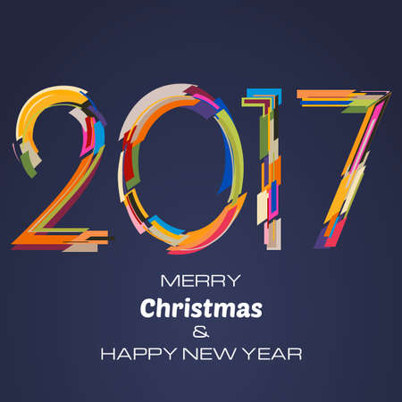 Happy New Year 2017 Background. New Year and Xmas Design Element Template. Vector Illustration.のイラスト素材