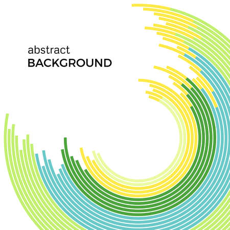 Abstract background with bright rainbow colorful lines. Colored circles with place for your text on a white background.のイラスト素材