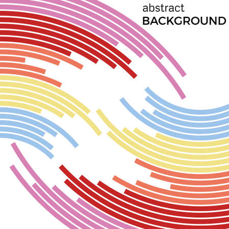 Abstract background with bright rainbow colorful lines. Colored circles with place for your text on a white background.のイラスト素材