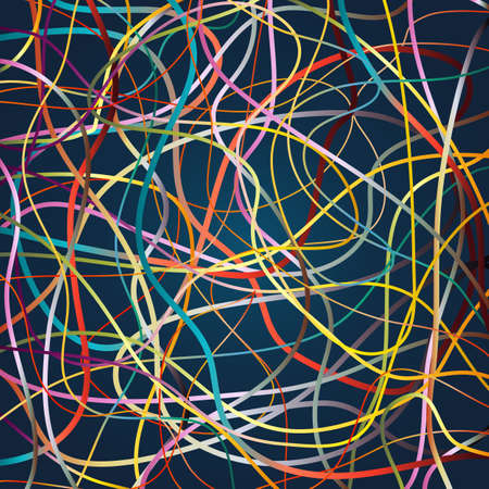 Vector background with moving colorful lines. Bright background of curves lines with a lot of colors.のイラスト素材