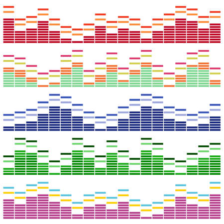 Sound waves vector set. Audio equalizer. Sound & audio waves isolated on white background.のイラスト素材