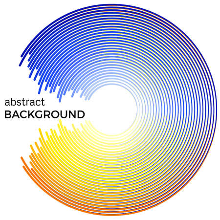 Blue and yellow circles with place for your text on a white background.のイラスト素材