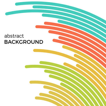 Abstract background with bright rainbow colorful lines. Colored circles with place for your text on a white background.のイラスト素材