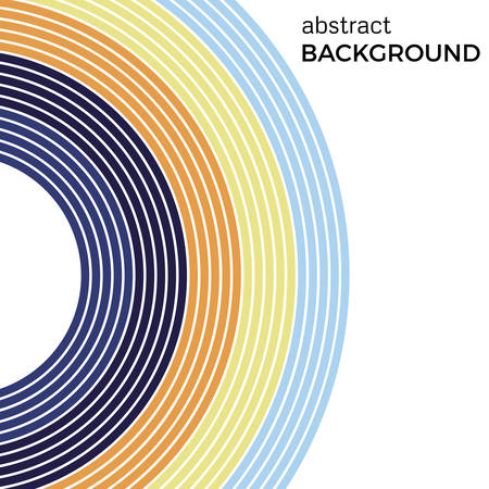 Abstract background with bright rainbow colorful lines. Colored circles with place for your text on a white background.のイラスト素材