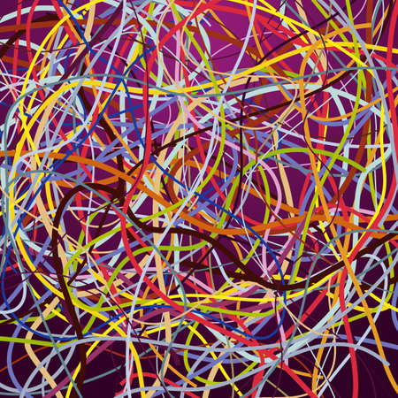 Vector background with moving colorful lines. Bright background of curves lines with a lot of colors.のイラスト素材