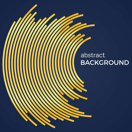Abstract background with yellow lines. Yellow circles with place for your text on a dark blue background.のイラスト素材