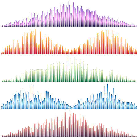 Sound waves vector set. Audio equalizer. Sound & audio waves isolated on white background.のイラスト素材