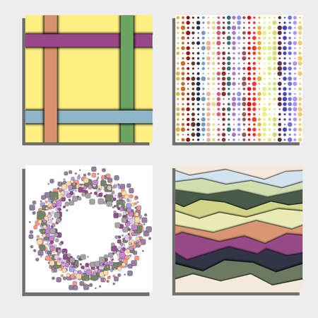 Set of four beautiful abstract backgrounds. Vector illustration.のイラスト素材