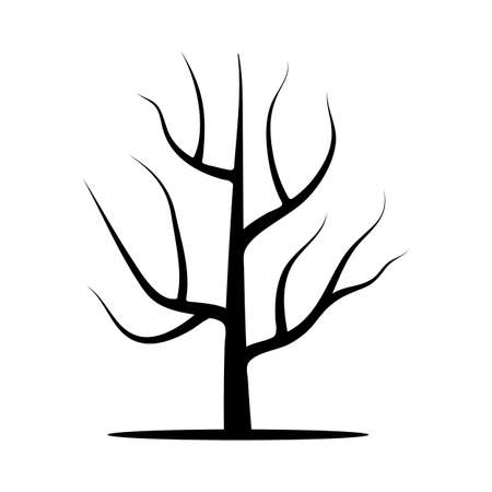 Tree without leaves. Vector illustration isolated on a white backgroundのイラスト素材