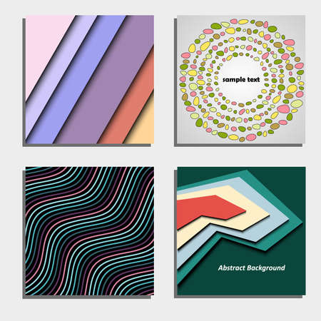Set of four beautiful abstract patterns. Vector illustration.のイラスト素材