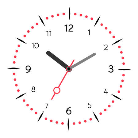 Vector illustration of mechanical clock. Clock face on white background.のイラスト素材