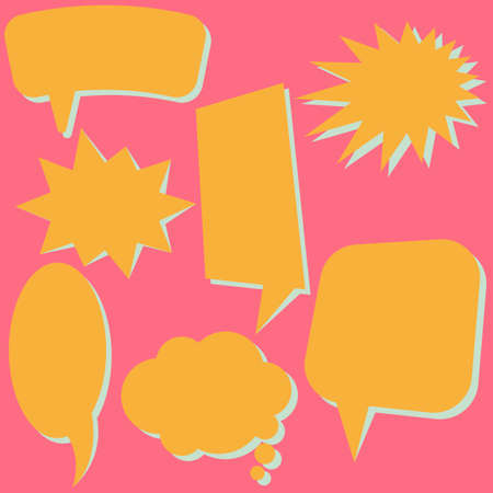 Set of speech bubbles without phrases on brown background. Vector illustration.のイラスト素材