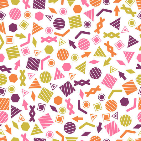 Seamless primitive geometric patterns for tissue and postcards. Trendy hipsters modern color background.のイラスト素材