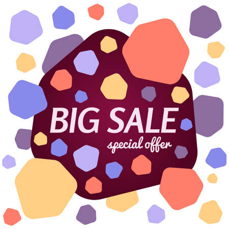 Big sale special offer banner on white background. Vector background with colorful design elements. Vector illustration.のイラスト素材