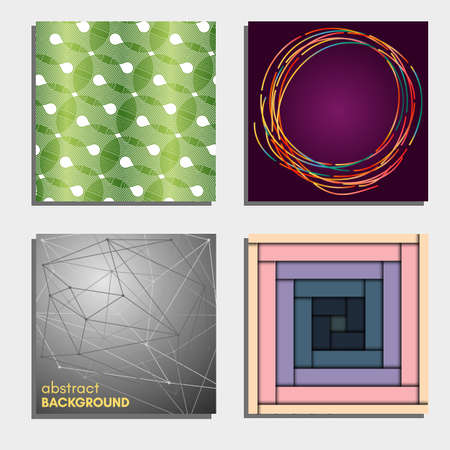 Set of four beautiful abstract backgrounds. Vector illustration.のイラスト素材
