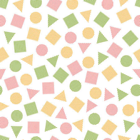 Seamless primitive geometric patterns for tissue and postcards. Trendy geometric elements. Hipsters modern color background. Vector illustrationのイラスト素材