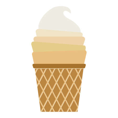 Vector illustration of ice cream. Waffle cup with ice cream.のイラスト素材