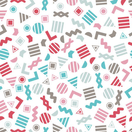 Seamless primitive geometric patterns for tissue and postcards. Trendy geometric elements. Hipsters modern color pattern. Vector illustrationのイラスト素材