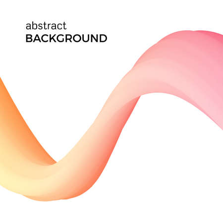 Color abstract composition of the orange watercolor waves. Vector abstract colorful background with bent dynamic form.のイラスト素材