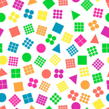 Seamless primitive geometric patterns for tissue and postcards. Trendy geometric elements. Hipsters modern color background. Vector illustrationのイラスト素材