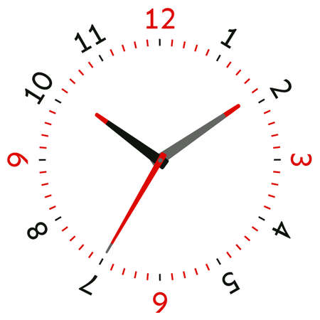 Vector illustration of mechanical clock. Clock face on white background.のイラスト素材