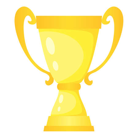 Vector golden trophy champion cup. Championship prize for first place. Victory symbol isolated on white background.のイラスト素材