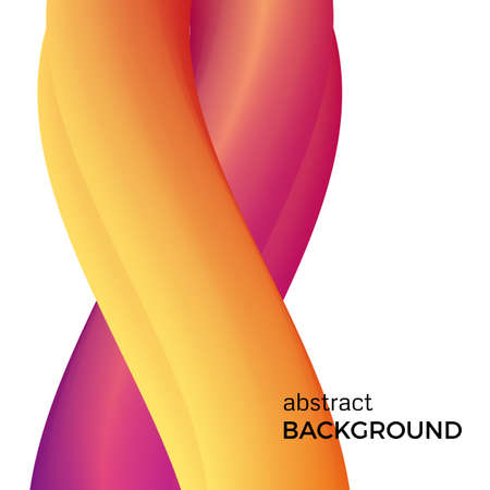 Color abstract composition of the yellow and red watercolor waves. Vector abstract colorful background with bent dynamic form.のイラスト素材