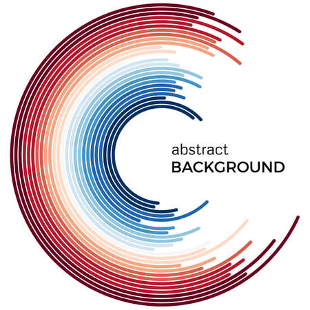 Abstract background with bright red and blue colorful lines. Colored circles with place for your text on a white background.のイラスト素材