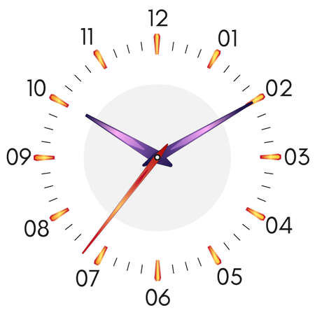 Vector illustration of mechanical clock. Clock face on white background.のイラスト素材