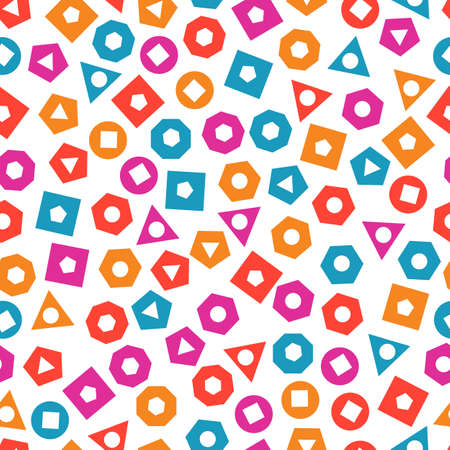 Seamless pattern with multicolored geometric elements for tissue and postcards. Hipsters modern color background.のイラスト素材